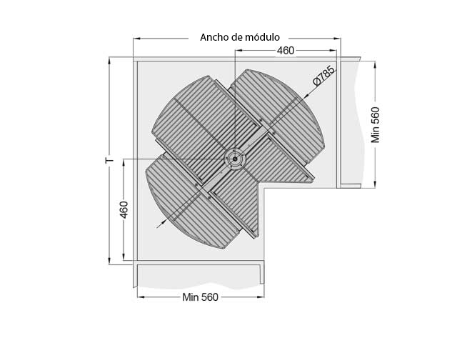 Rinconero extraíble y giratorio Soft Closing Antracita