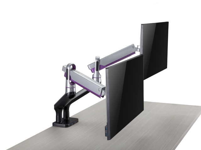 Brazo doble para monitor con USB