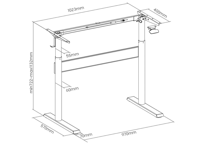 Escritorio elevable neumático