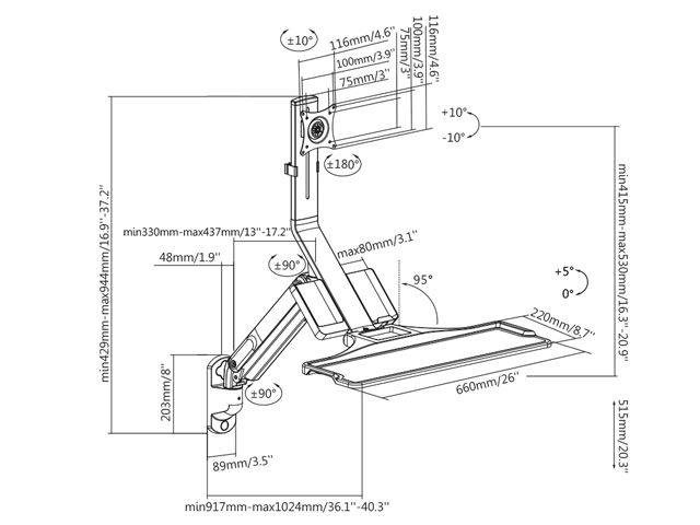 Estación de trabajo para pared
