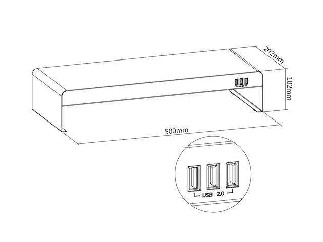 Elevador para monitor con puerto USB