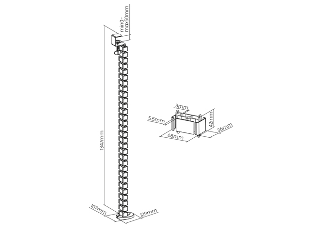 Pasacable flexible con abrazadera