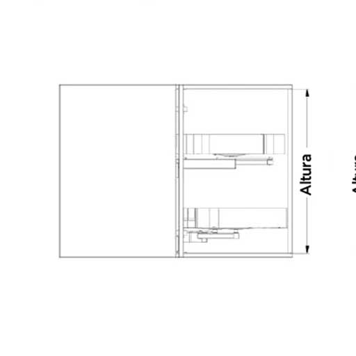 Rinconero giratorio y extraíble con soft closing. Para módulo de 900 y 1200 mm