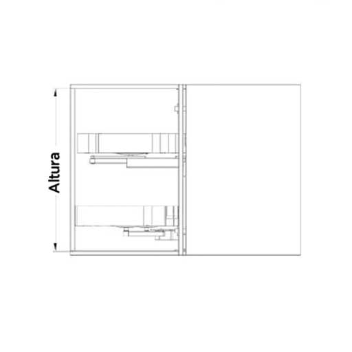 Rinconero giratorio y extraíble con soft closing. Para módulo de 900 y 1200 mm