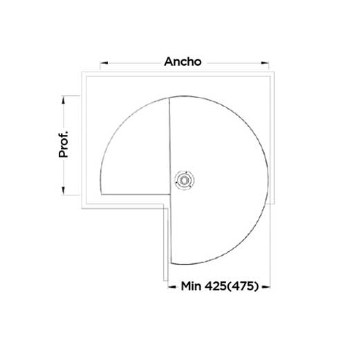 Rinconero giratorio 180º