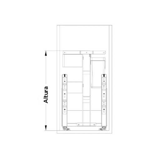 Bajo mesada extracción frontal 3 niveles