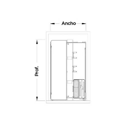 Bajo mesada extracción frontal 3 niveles