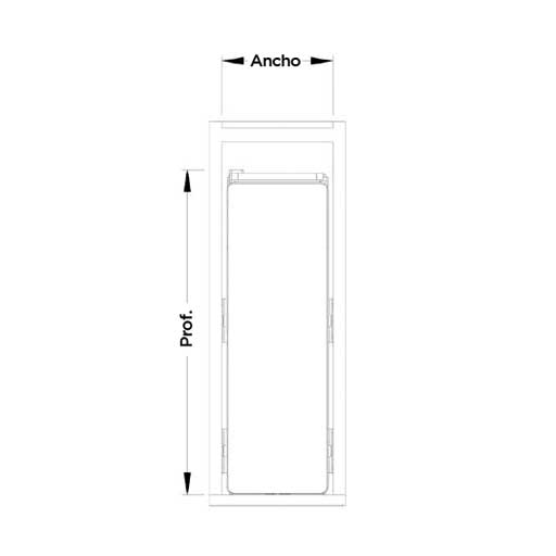 Bajo mesada extracción frontal 2 niveles