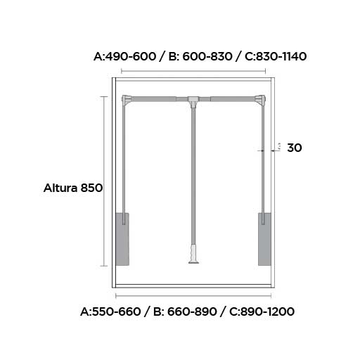 Elevador de ropa antracita