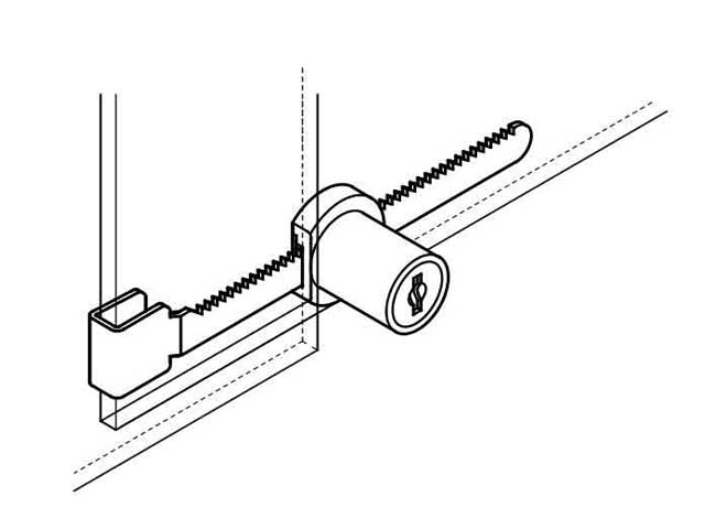 Cerradura de aplicar para puerta corrediza de cristal