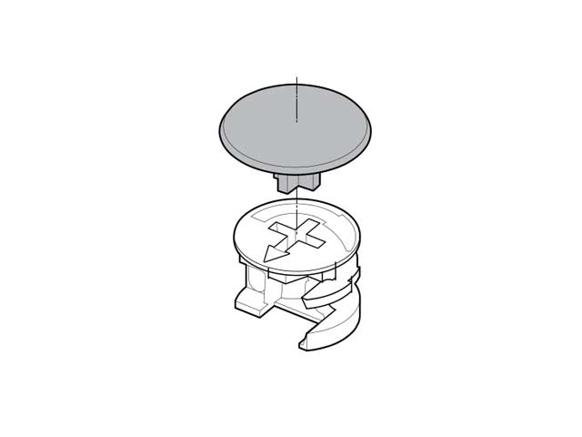 Tapa plástica para conector oculto