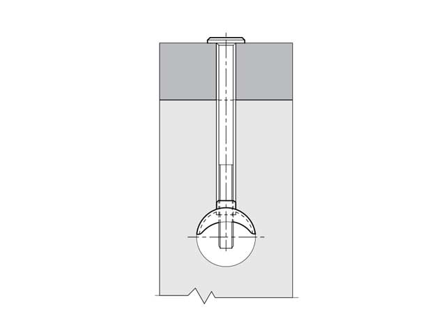 Medialuna para tornillo rosca 1/4