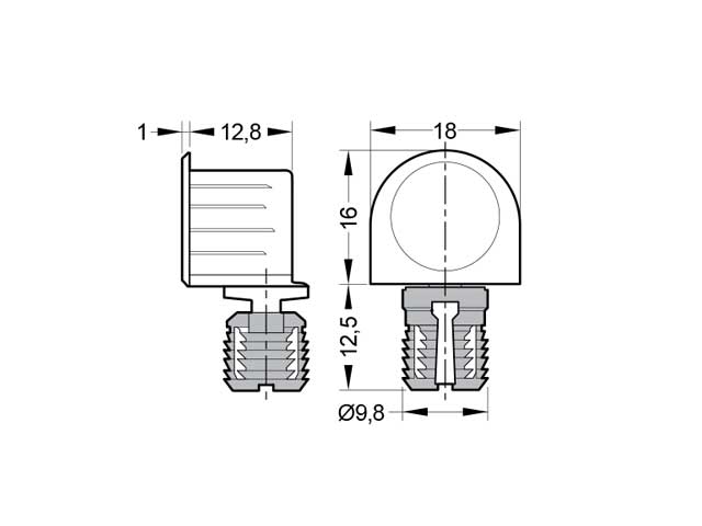 Conector rápido con perno expandible Ø10 mm