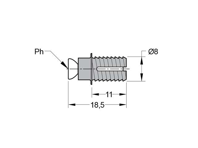 Conector rápido con perno expandible Ø8 mm
