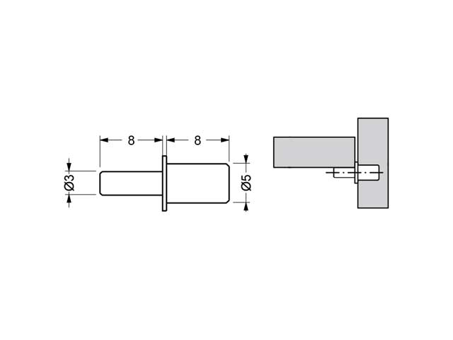 Soporte para estantes Ø3/5 mm