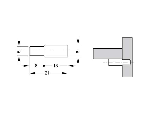 Soporte para estantes Ø5/6 mm