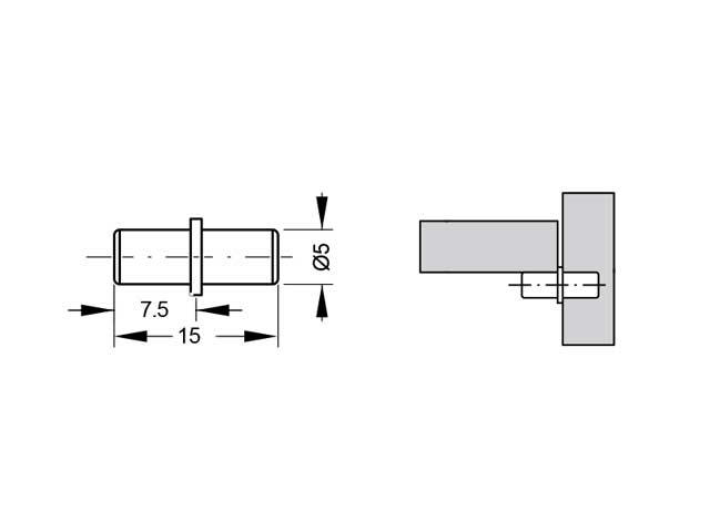 Soporte para estantes Ø5/5 mm