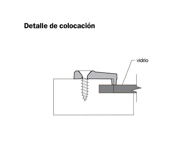 Clip plástico para vidrio embutido