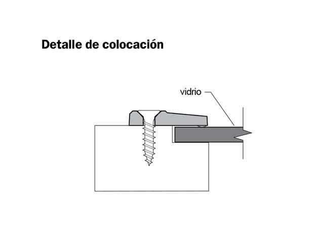 Clip plástico para vidrio a nivel