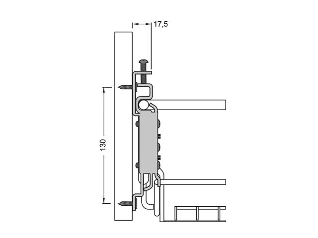 Adaptador para fijación frontal de canasto interno