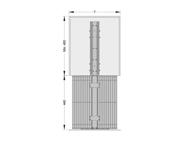 Columna extraíble para frente de aplicar
