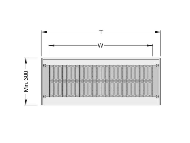 Escurreplatos con bandeja integrada para interior de gabinete. Acero inoxidable.