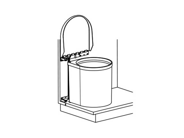 Cesto para puerta giratorio en acero blanco.12 lts.