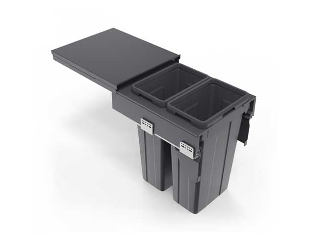 Cestos extraible para mobiliario doble. 2 x 27 lts.