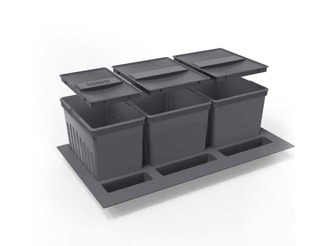 Cestos Individuales para mobiliario. 1 x 15 lts., 2 x 20 lts.