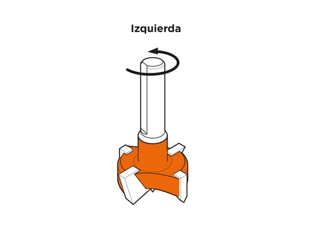 Broca no pasante para bisagra. Izquierda