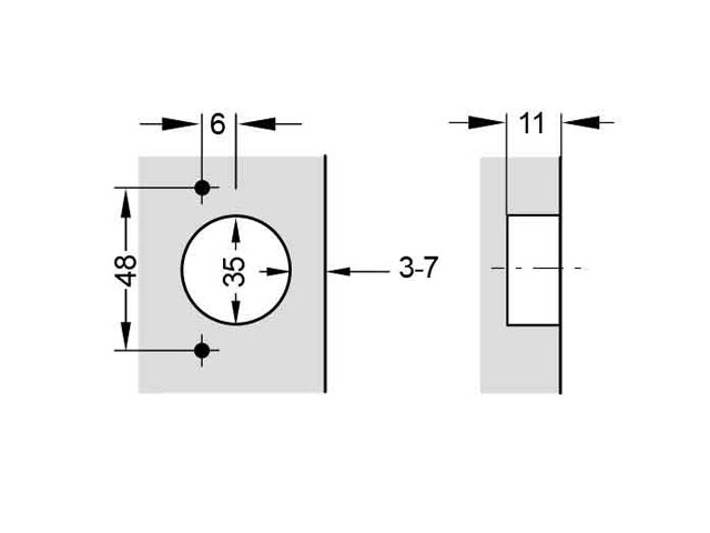 Bisagra clip Push Open Ø35.