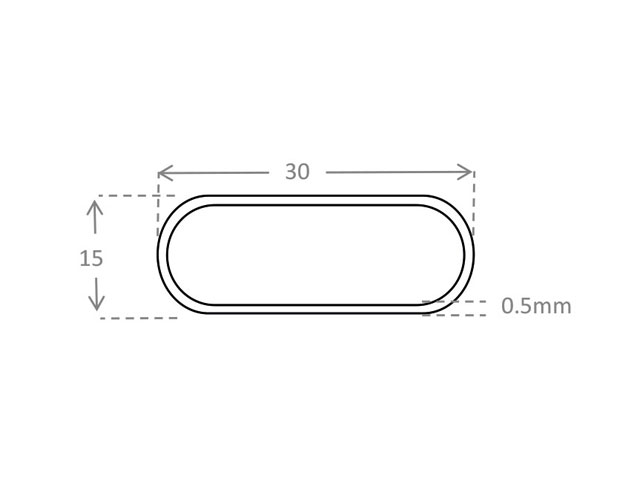 Tubo oval. Cromado