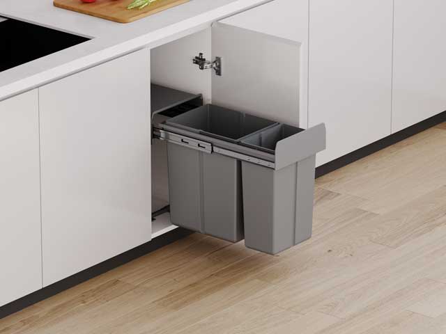 Cesto extraíble solo para puerta giratoria. 1 x 10 L + 1 x 20 L