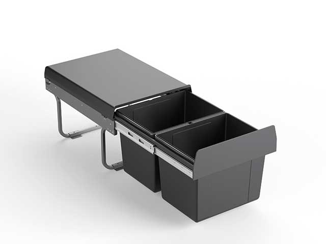 Cesto extraíble solo para puerta giratoria. 2 x 15 L