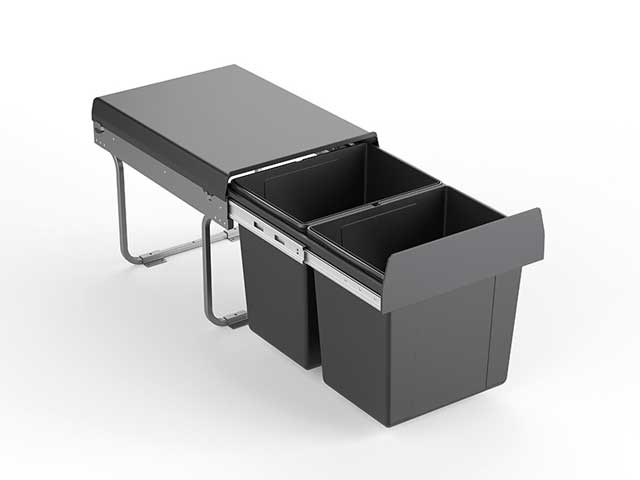 Cesto extraíble solo para puerta giratoria. 2 x 18 L