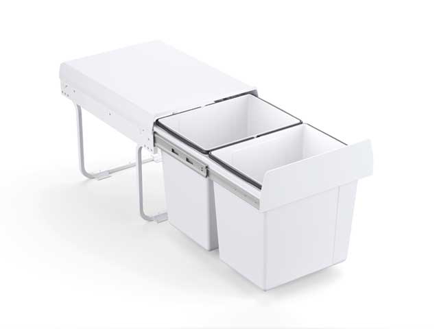 Cesto extraíble solo para puerta giratoria. 2 x 18 L
