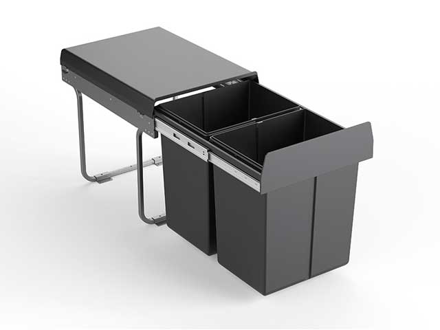 Cesto extraíble solo para puerta giratoria. 2 x 20 L