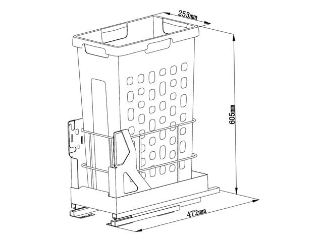 Cestos individuales para mobiliario Laundry. 1 x 35 L