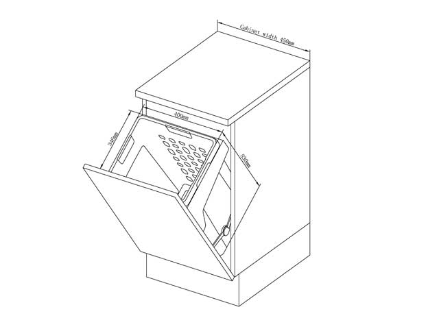 Cestos individuales para mobiliario Laundry 1 x 48 Ltrs.