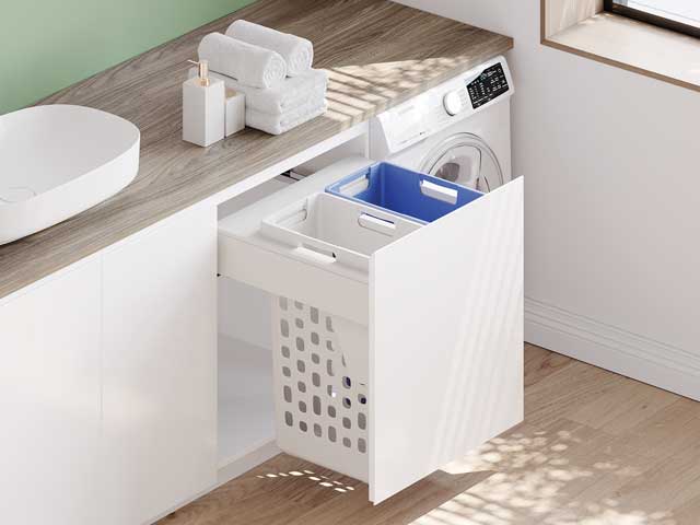 Cestos individuales para mobiliario. Laundry 2 x 35 Ltrs.