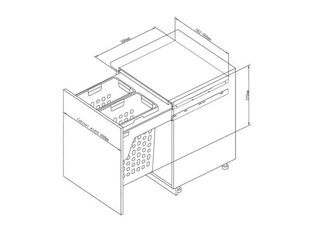 Cestos individuales para mobiliario. Laundry 2 x 35 Ltrs.
